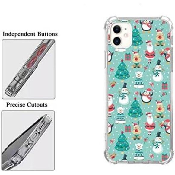 Chic Winter-Themed iPhone 11 Case - Cute Reindeer & Snowmen Design for Girls - Picture 3 of 5